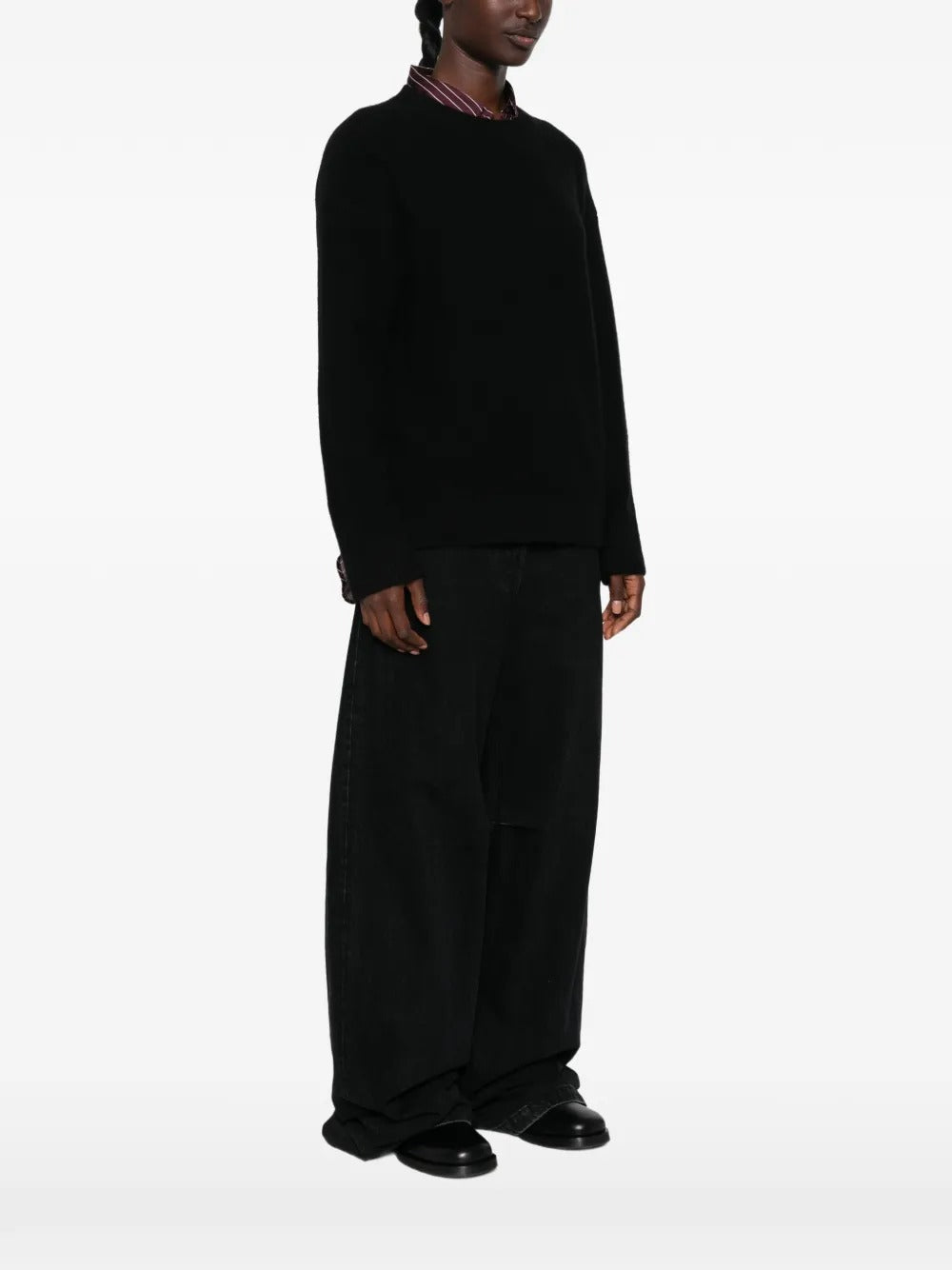 Crew-neck ribbed-trim sweater-VINCE-Verso