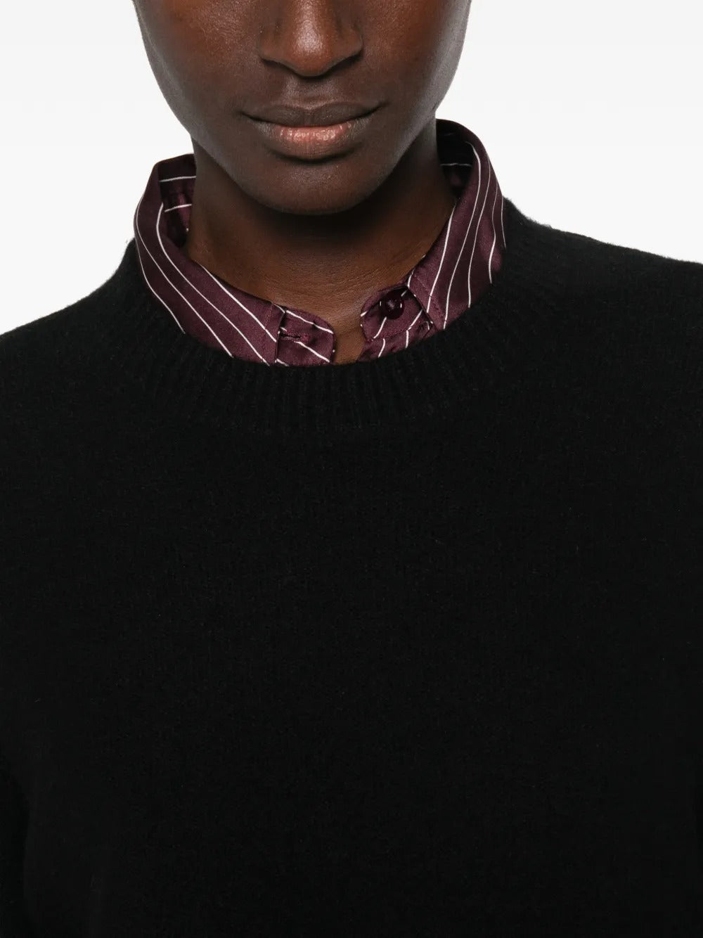 Crew-neck ribbed-trim sweater-VINCE-Verso