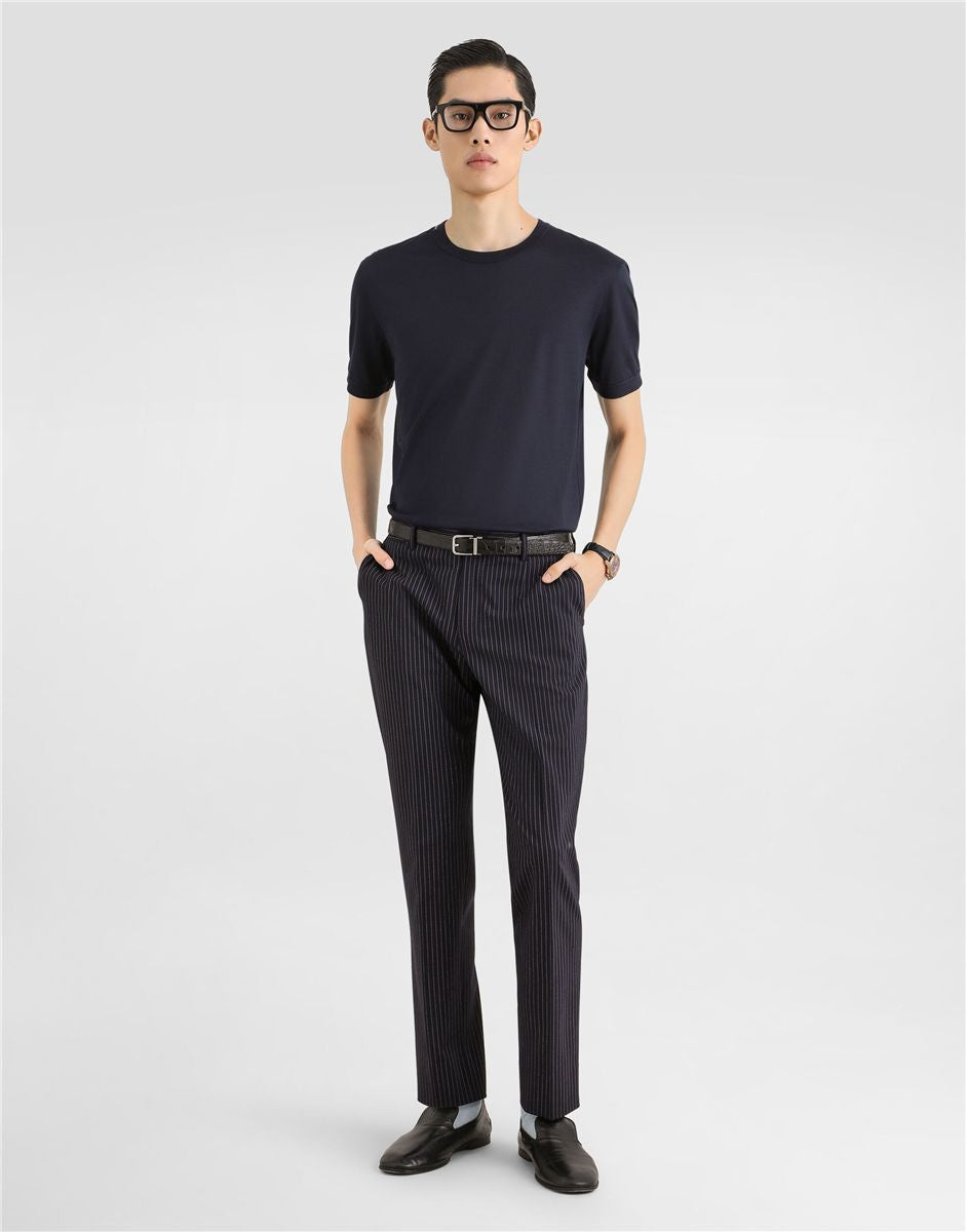 Crew neck silk t-shirt-DOLCE&GABBANA-Verso