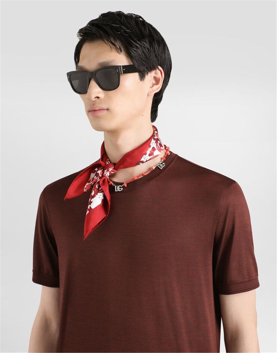 Crew neck silk t-shirt-DOLCE&GABBANA-Verso