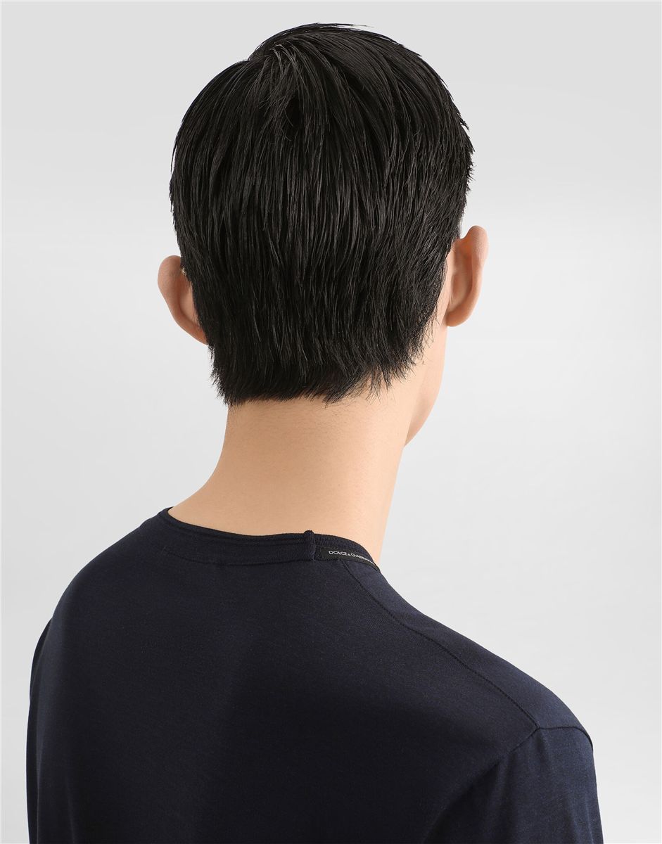 Crew neck silk t-shirt-DOLCE&GABBANA-Verso