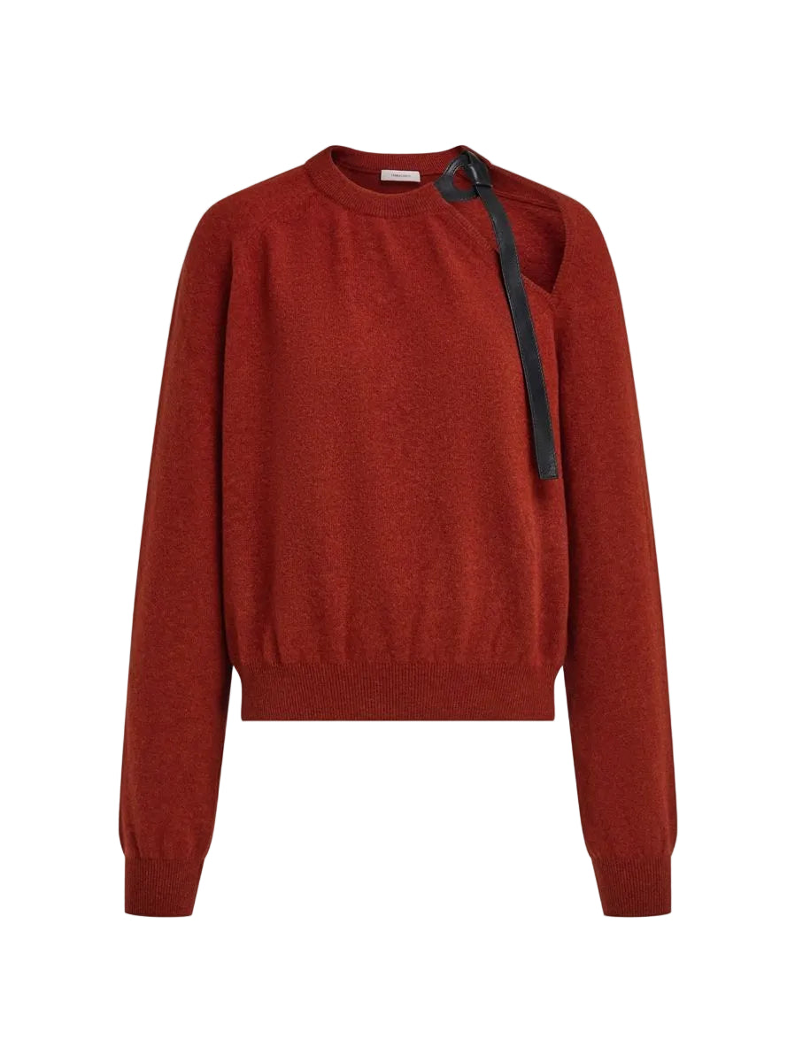 Crew neck sweater with cut-out detail-FERRAGAMO-309540-S-Verso
