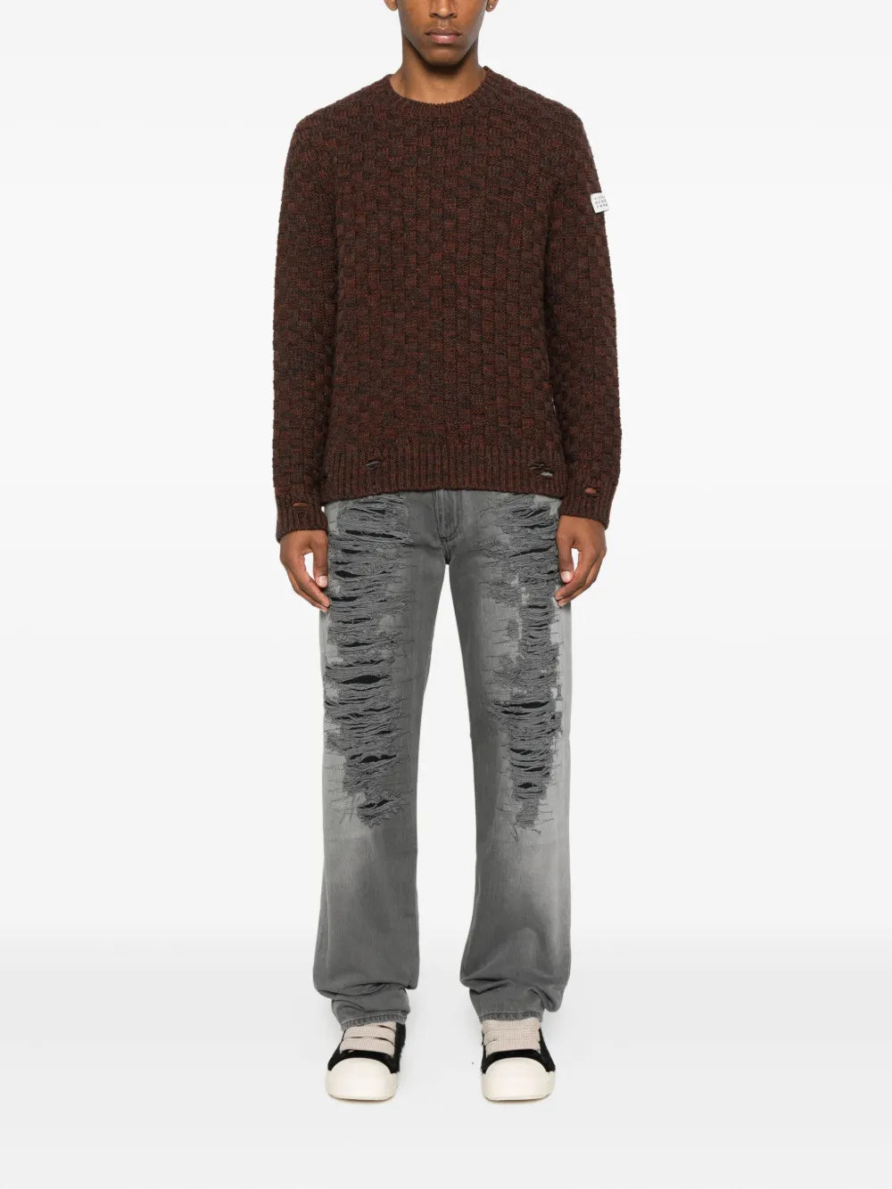 Crew-neck wool sweater-MM6-Verso