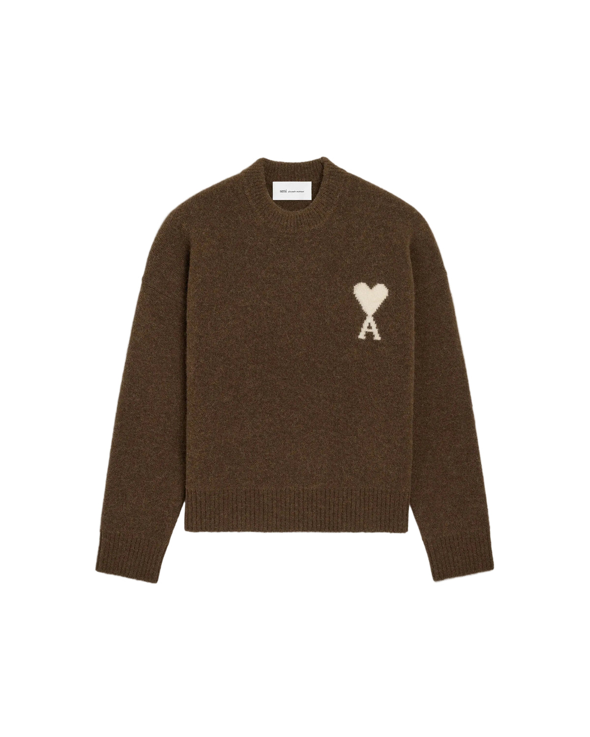 Crewneck alpaca sweater with ami de coeur