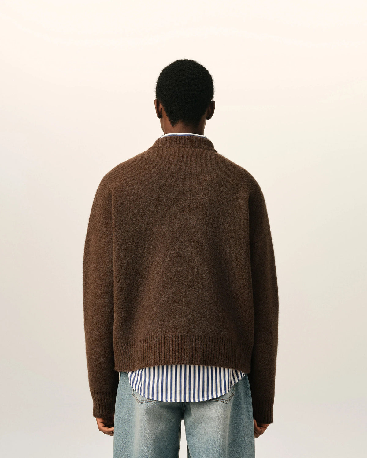 Crewneck alpaca sweater with ami de coeur