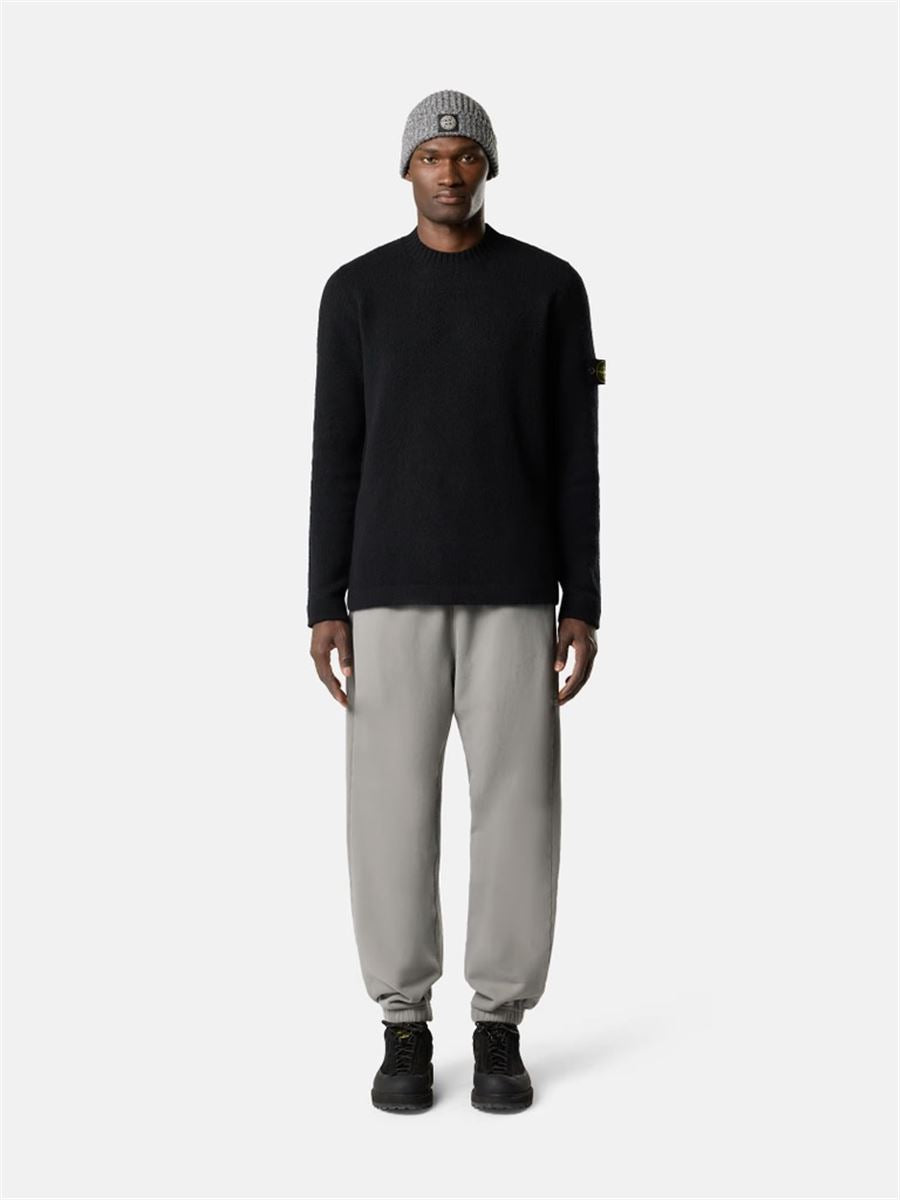 Crewneck jumper with brushed texture-STONE ISLAND-Verso