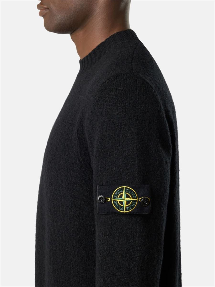 Crewneck jumper with brushed texture-STONE ISLAND-Verso