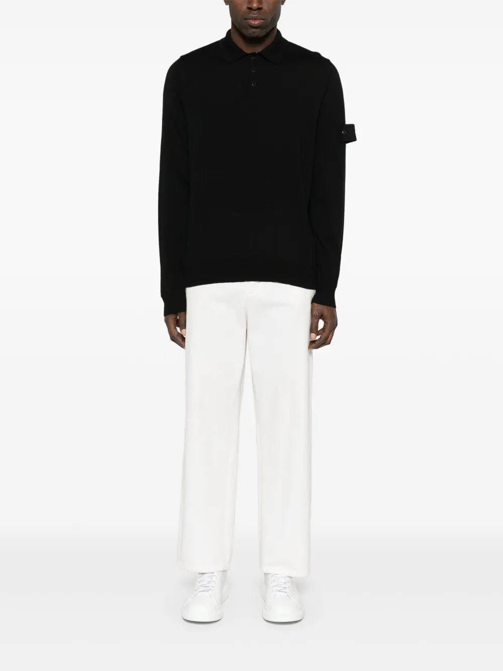 Crewneck Jumper with Raised Stitch Details-STONE ISLAND-Verso
