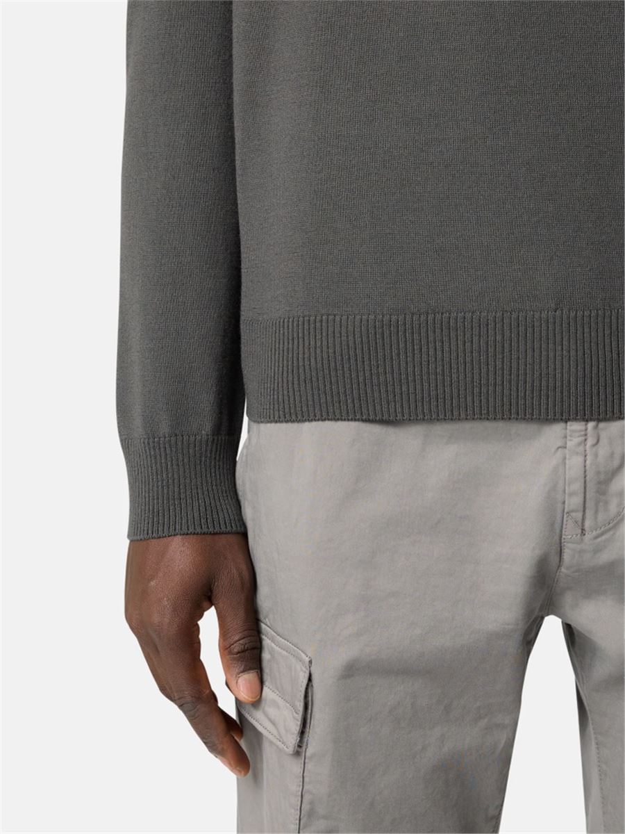 Crewneck jumper with raised stitch details-STONE ISLAND-Verso