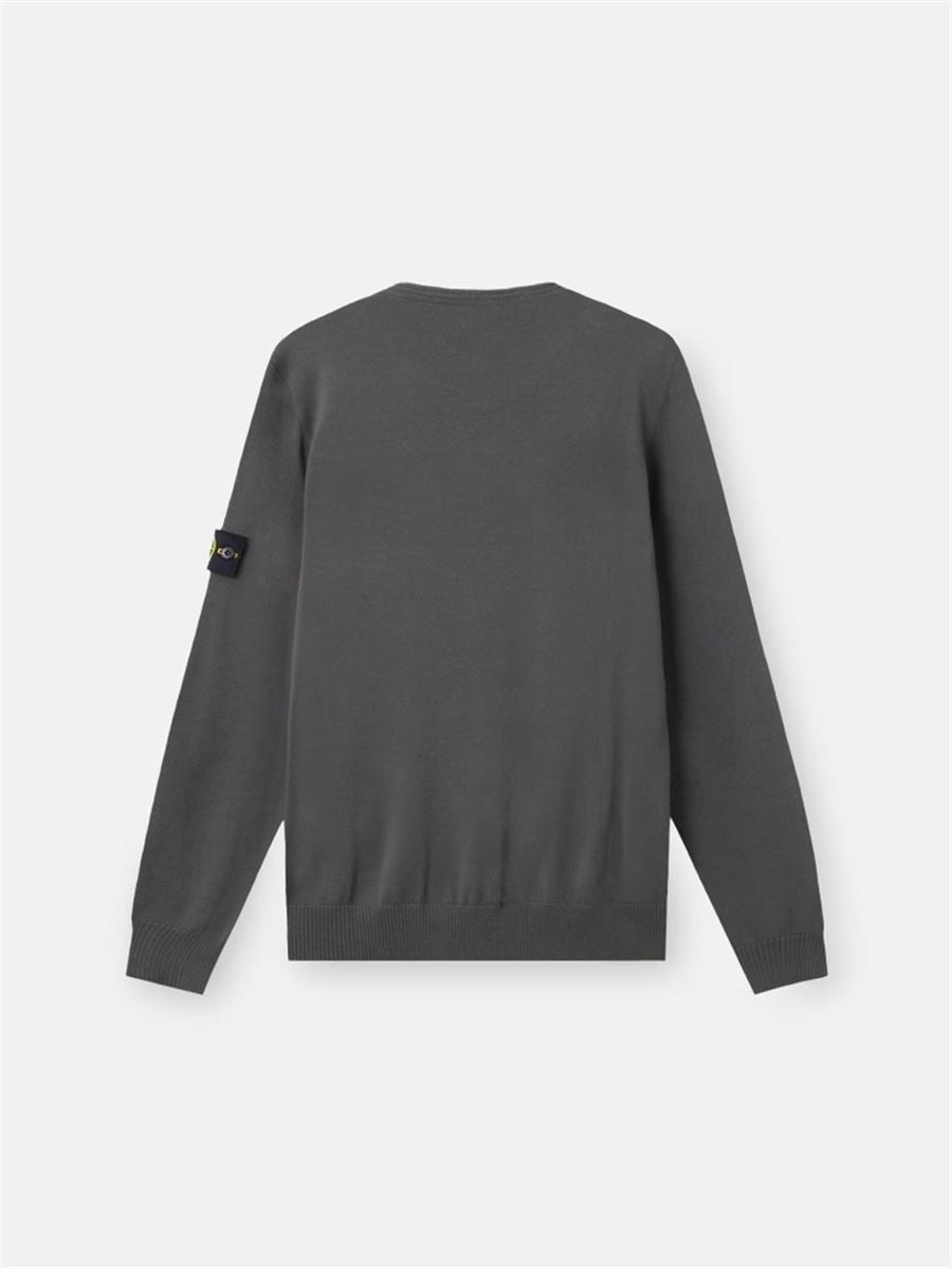 Crewneck jumper with raised stitch details-STONE ISLAND-Verso