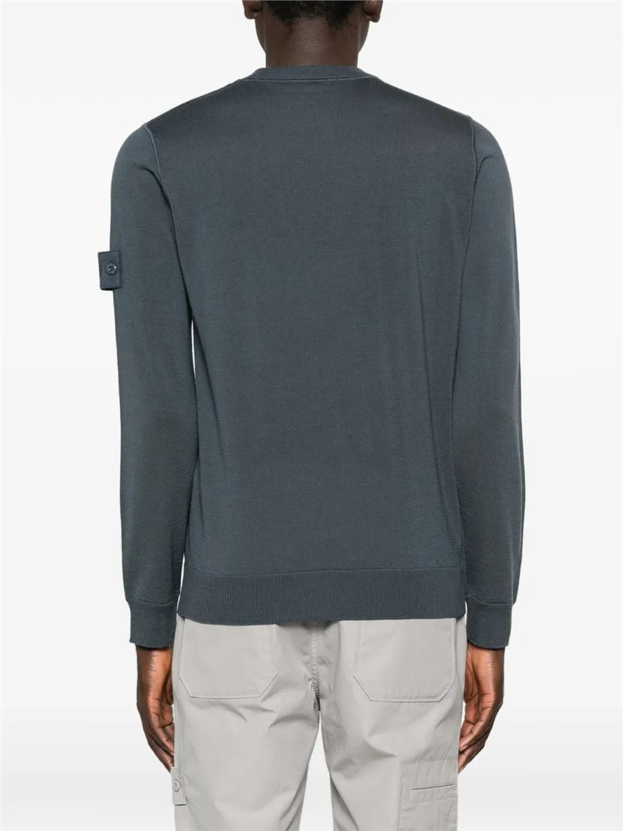 Crewneck jumper with ribbed trims-STONE ISLAND-Verso