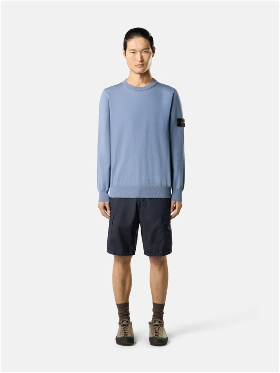 Crewneck jumper with rolled edge seams-STONE ISLAND-Verso