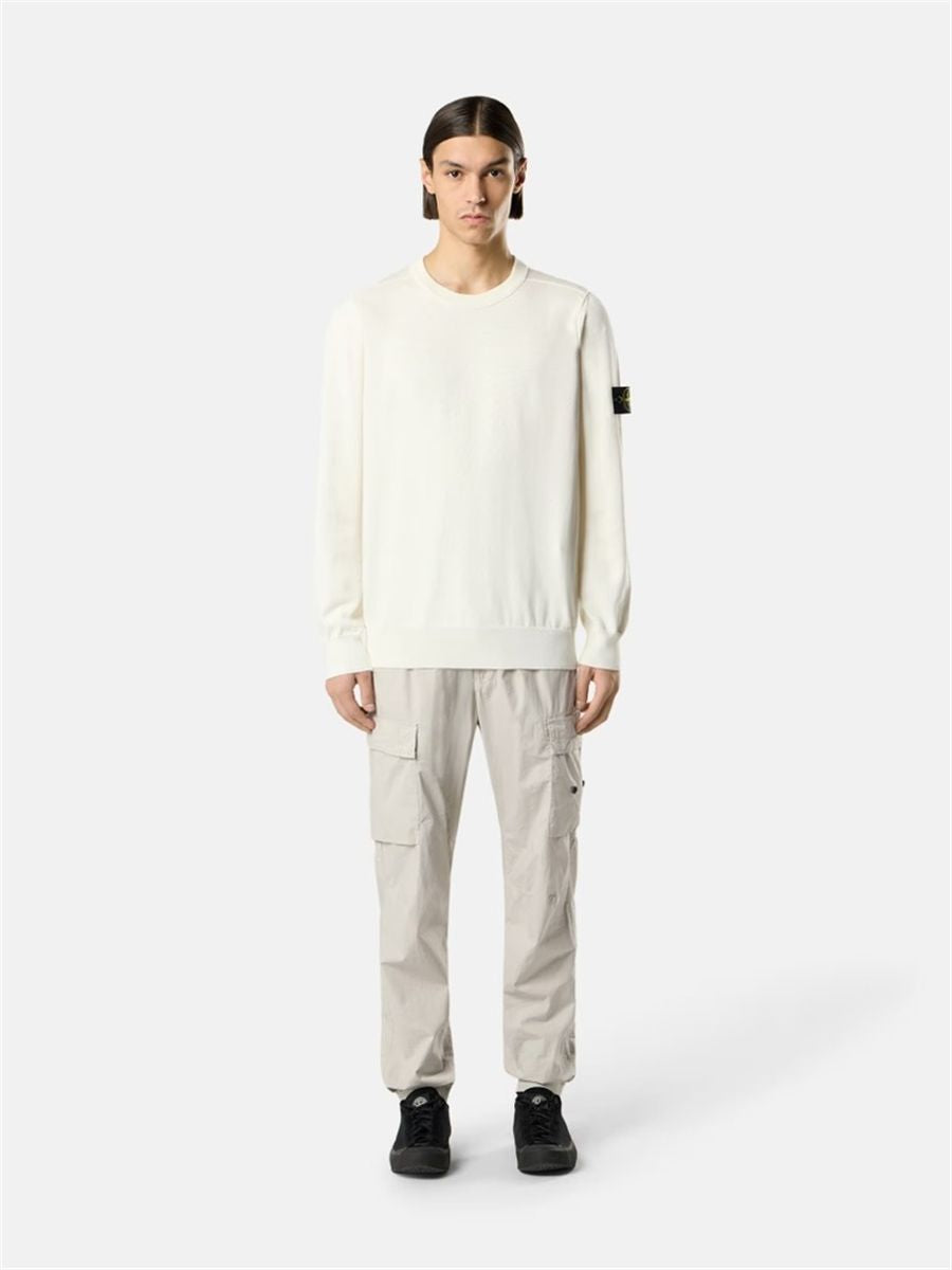 Crewneck jumper with rolled edge seams-STONE ISLAND-Verso
