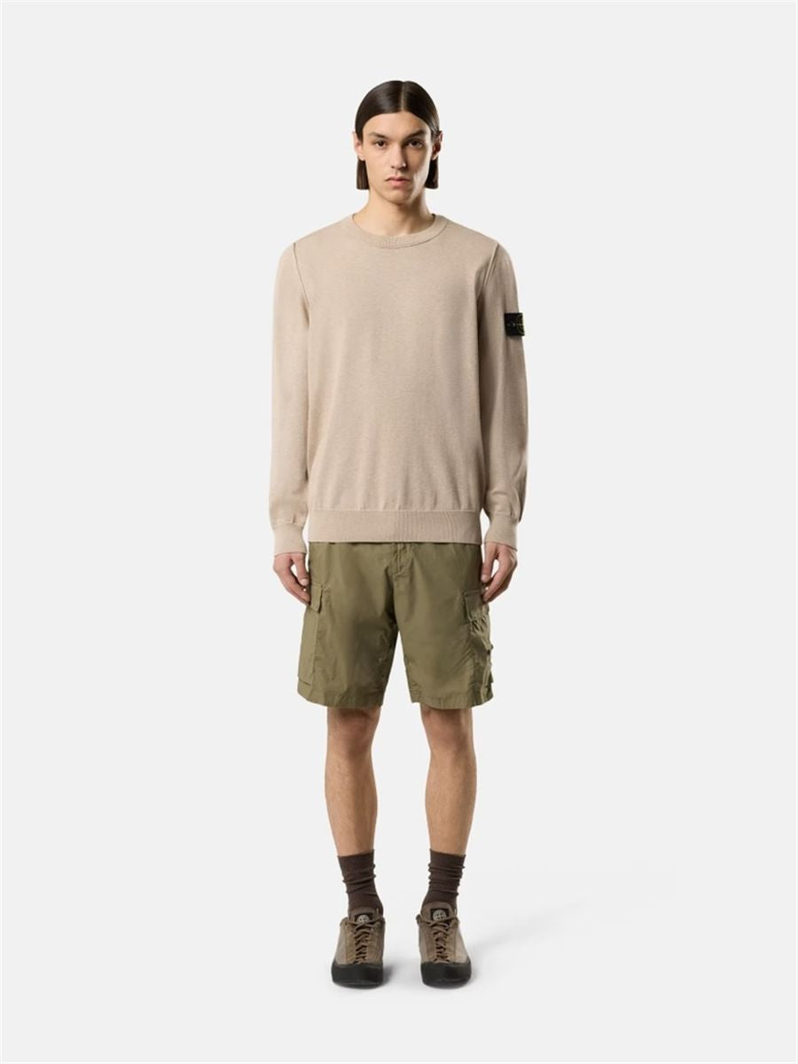 Crewneck jumper with rolled edge seams-STONE ISLAND-Verso