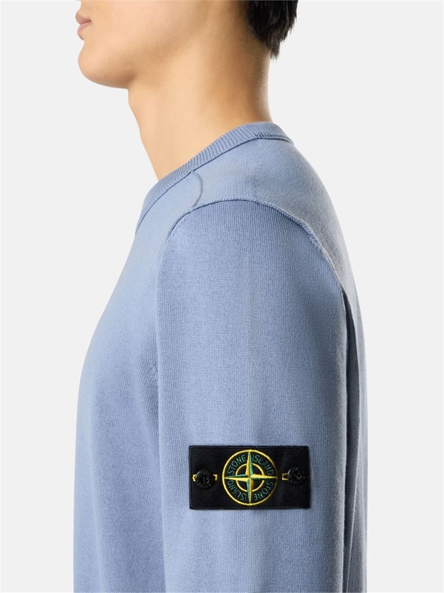 Crewneck jumper with rolled edge seams-STONE ISLAND-Verso