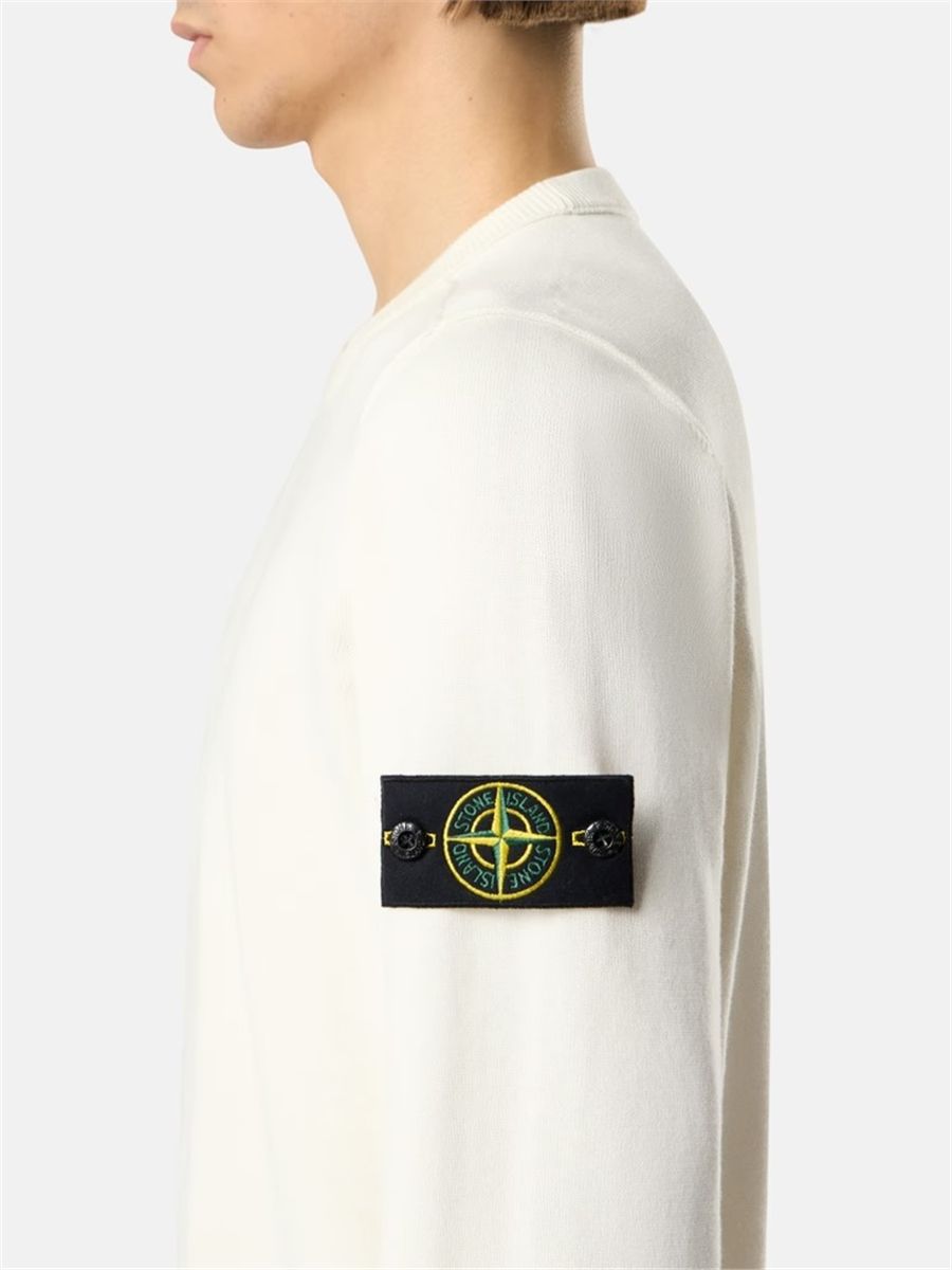 Crewneck jumper with rolled edge seams-STONE ISLAND-Verso