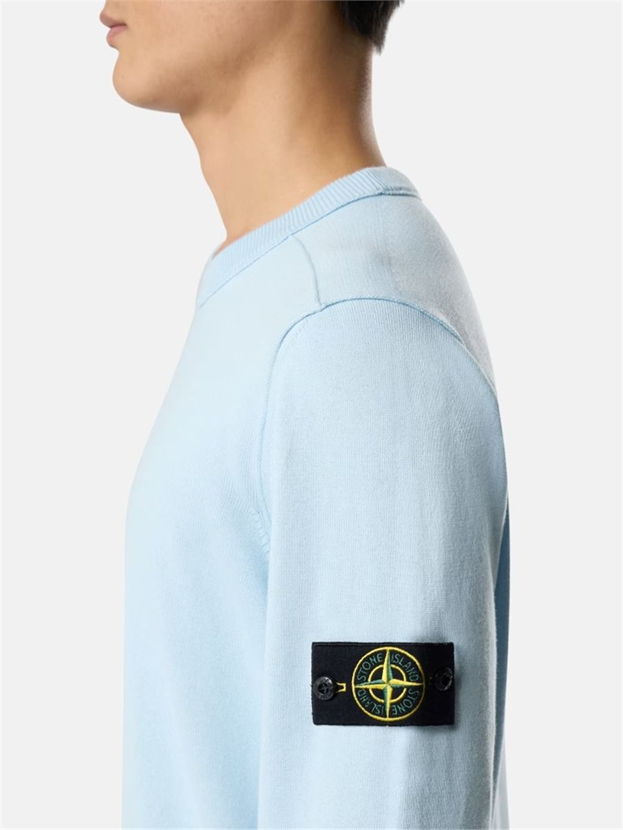 Crewneck jumper with rolled edge seams-STONE ISLAND-Verso