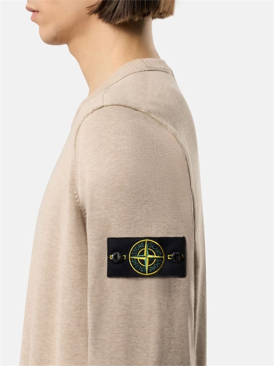 Crewneck jumper with rolled edge seams-STONE ISLAND-Verso