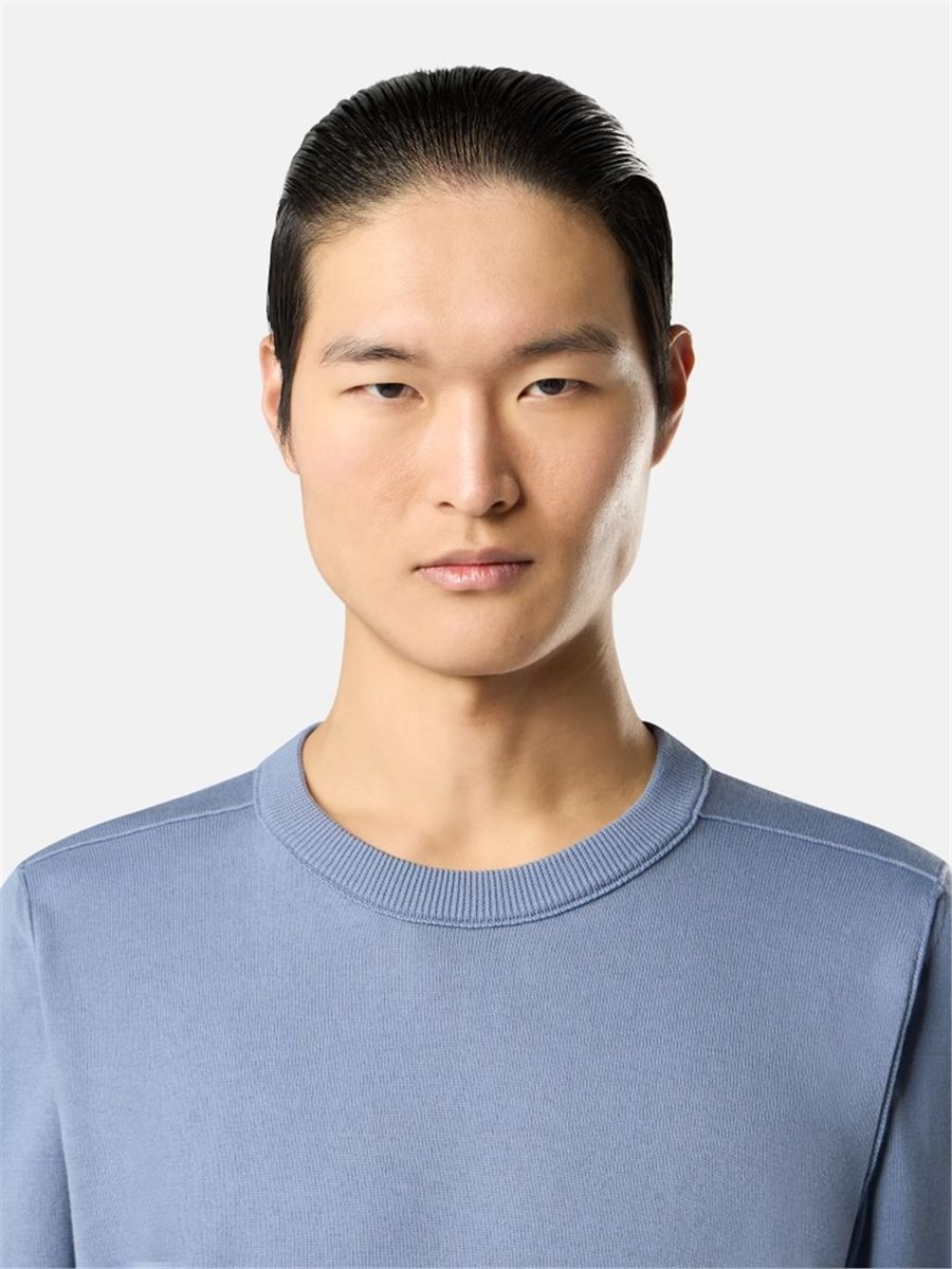 Crewneck jumper with rolled edge seams-STONE ISLAND-Verso