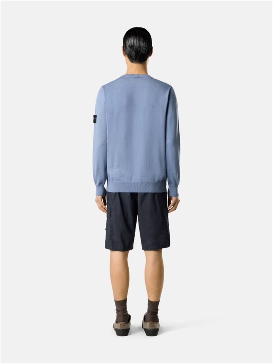 Crewneck jumper with rolled edge seams-STONE ISLAND-Verso
