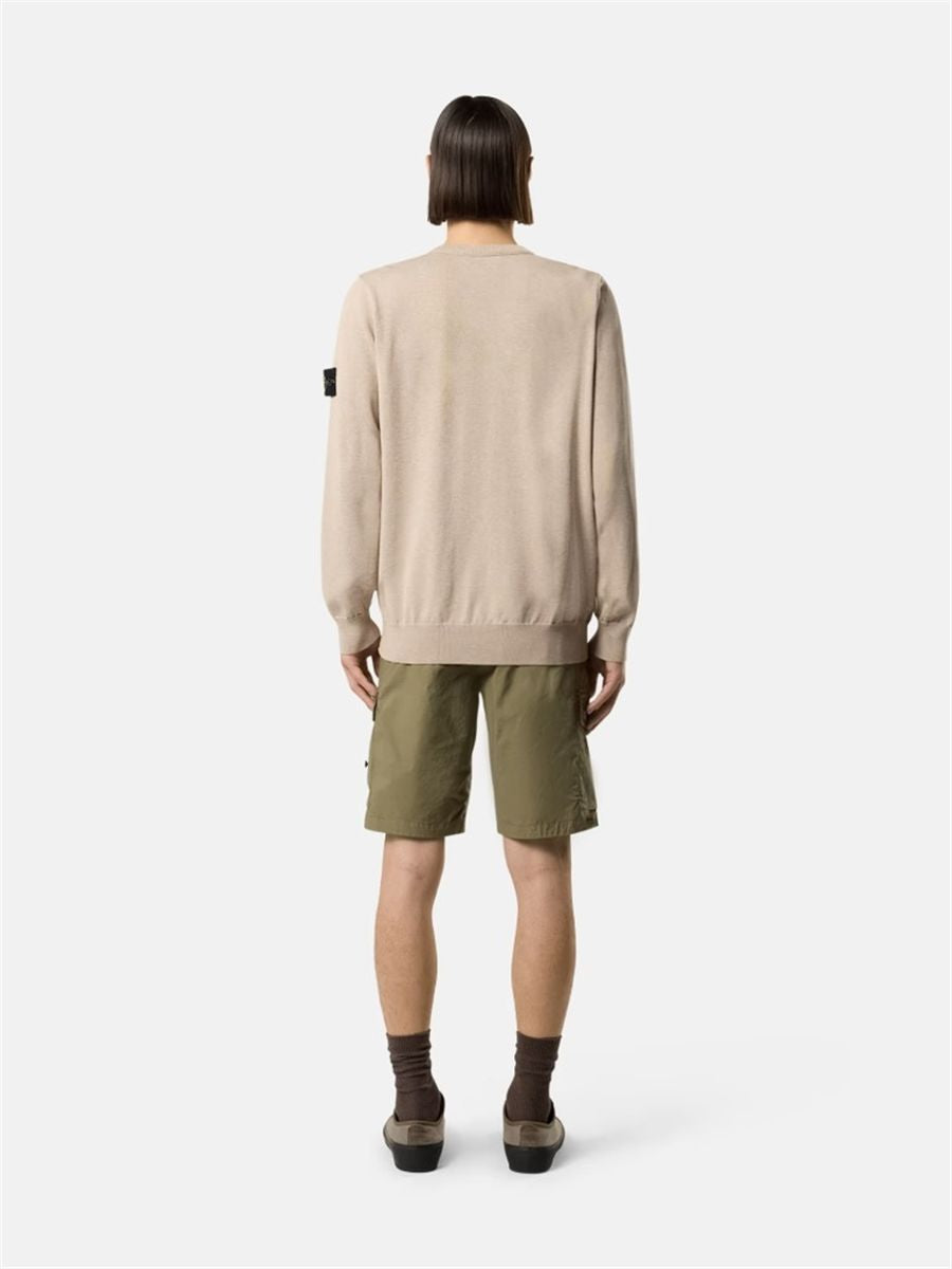 Crewneck jumper with rolled edge seams-STONE ISLAND-Verso