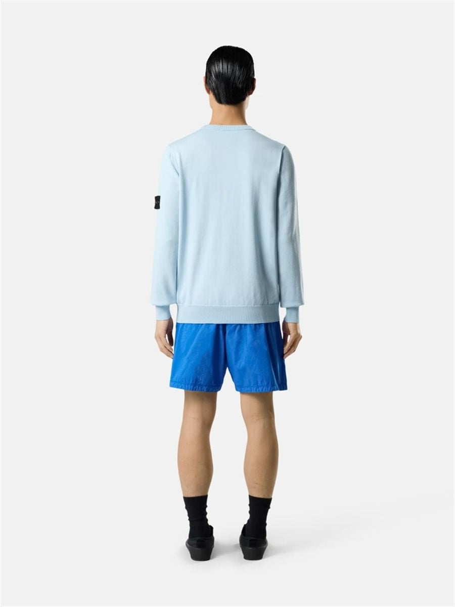Crewneck jumper with rolled edge seams-STONE ISLAND-Verso