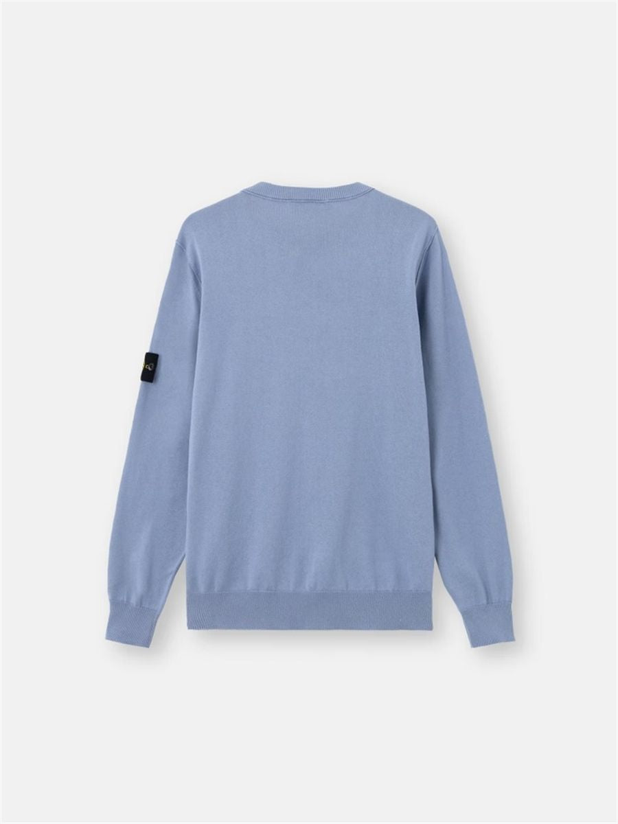 Crewneck jumper with rolled edge seams-STONE ISLAND-Verso