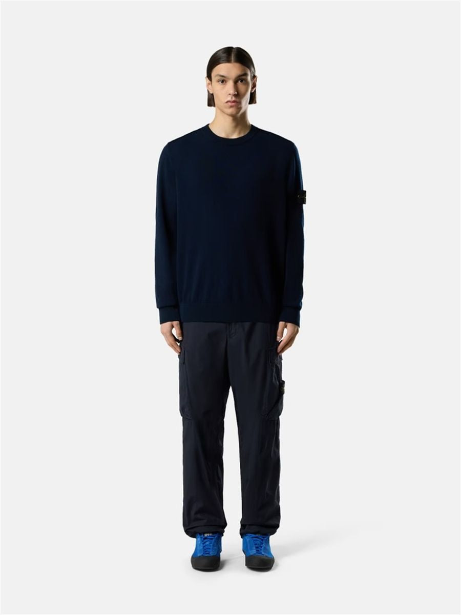 Crewneck jumper with rolled edges-STONE ISLAND-Verso