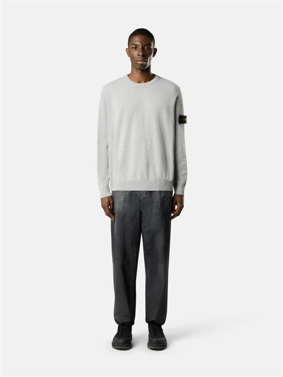 Crewneck jumper with rolled edges-STONE ISLAND-Verso