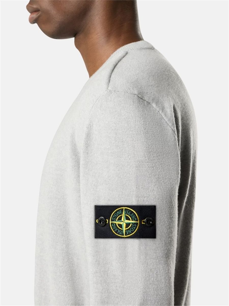 Crewneck jumper with rolled edges-STONE ISLAND-Verso