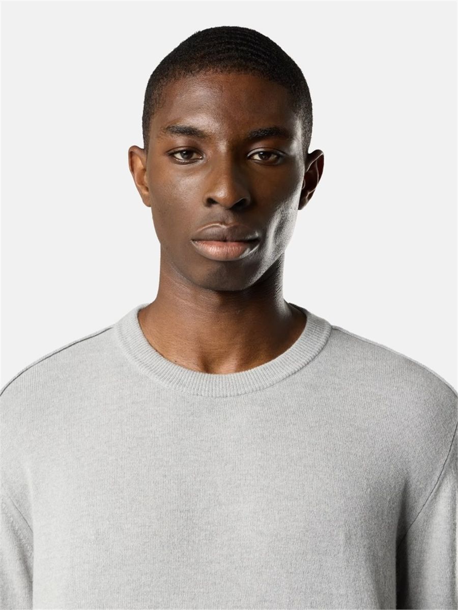 Crewneck jumper with rolled edges-STONE ISLAND-Verso