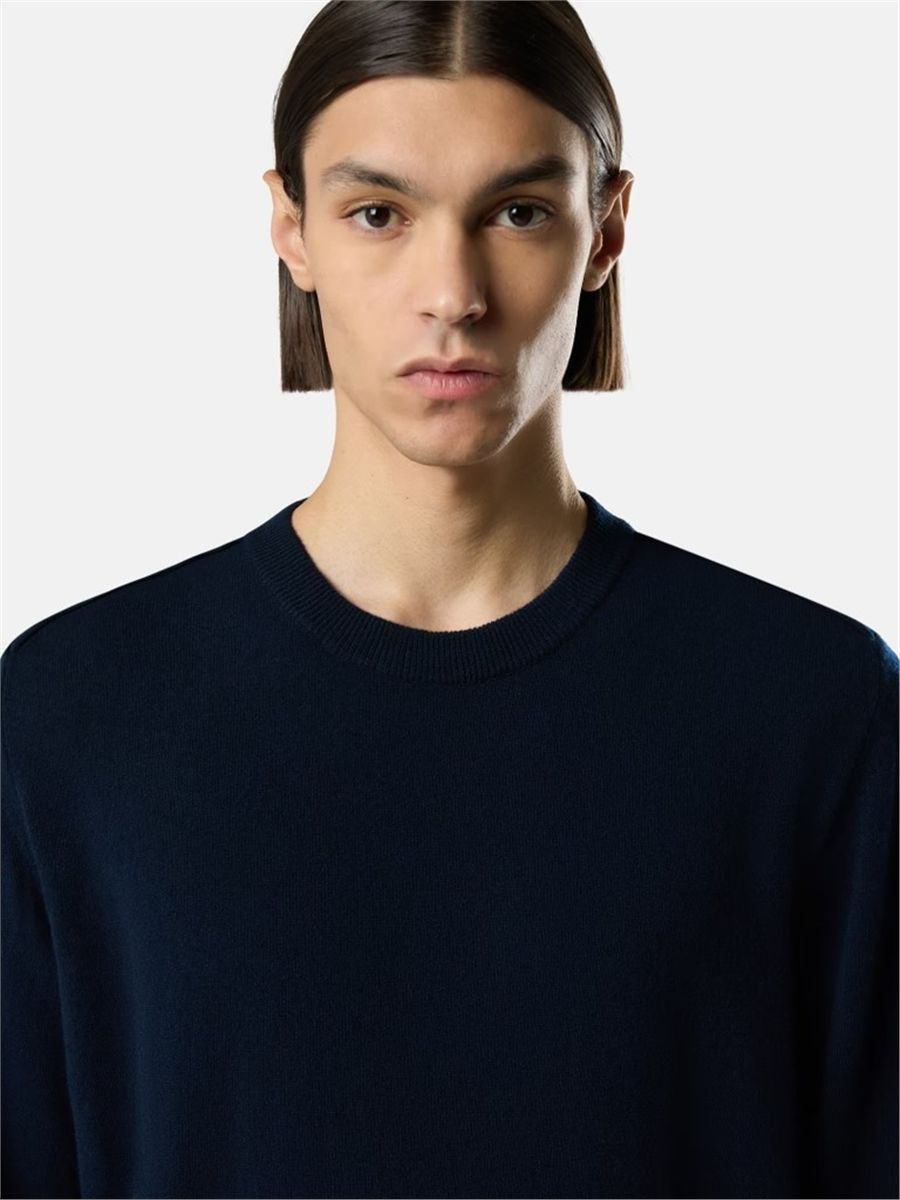 Crewneck jumper with rolled edges-STONE ISLAND-Verso