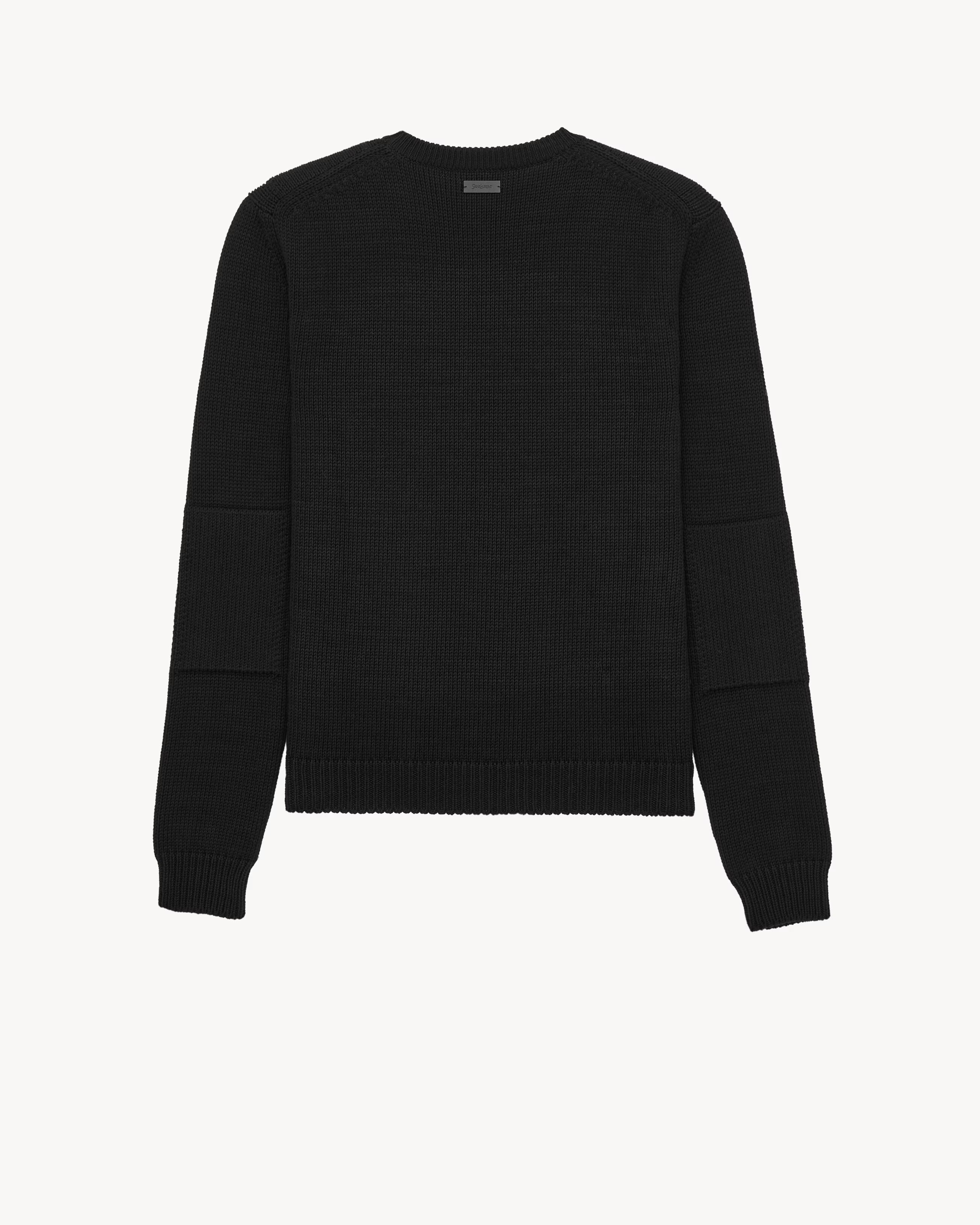 Crewneck sweater in cotton knit-SAINT LAURENT-Verso