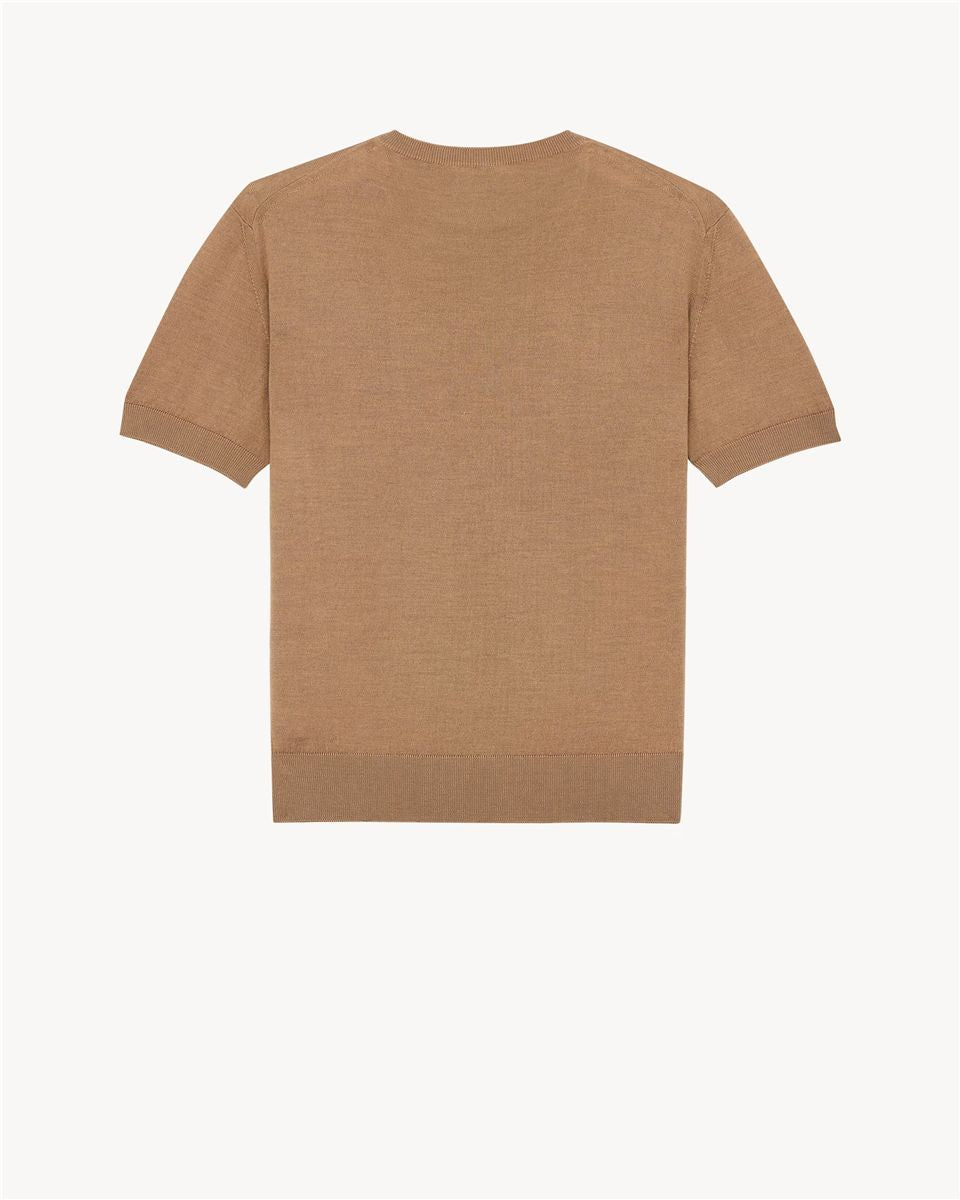 Crewneck t-shirt in cashmere, wool, and silk-SAINT LAURENT-Verso