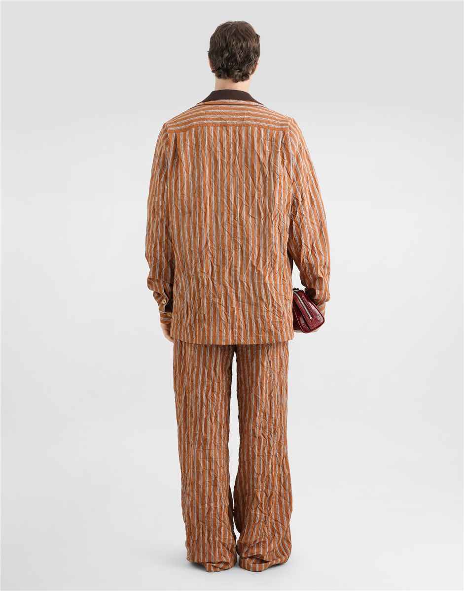 Crinkled striped fabric vanity trousers-DOLCE&GABBANA-Verso