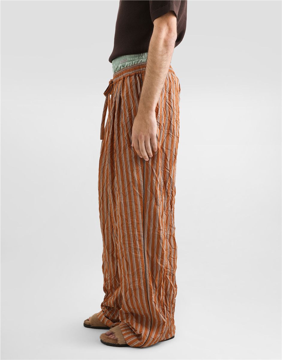 Crinkled striped fabric vanity trousers-DOLCE&GABBANA-Verso