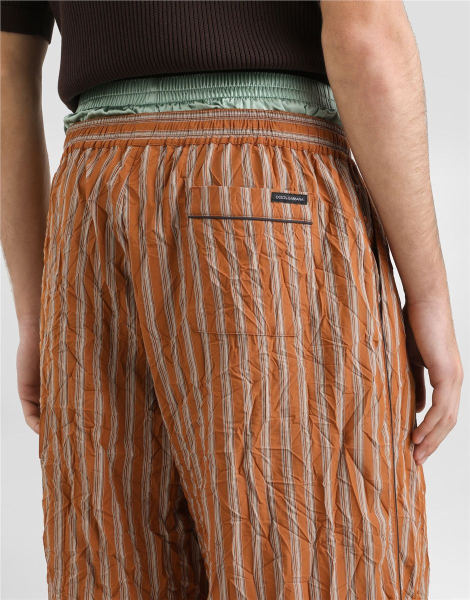 Crinkled striped fabric vanity trousers-DOLCE&GABBANA-Verso