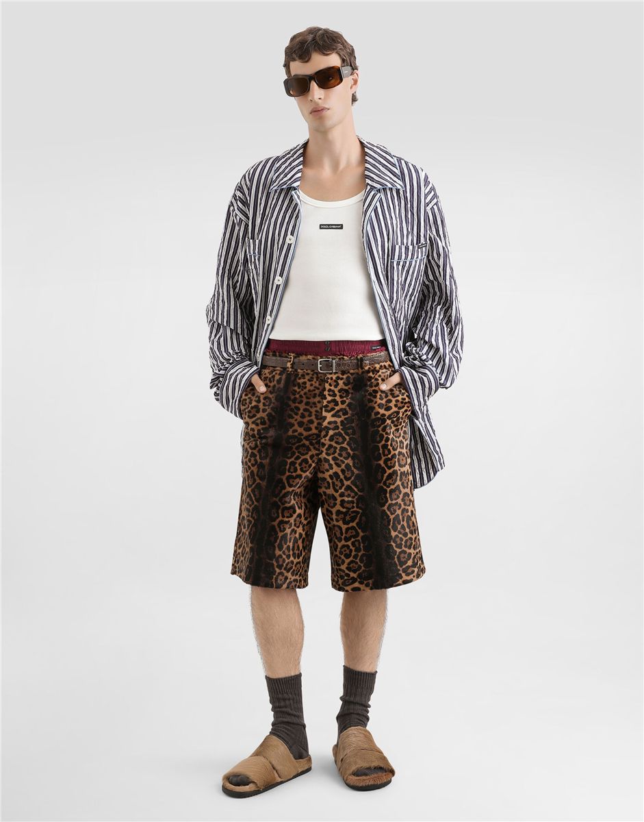 Crinkled Striped Vanity Shirt-DOLCE&GABBANA-Verso