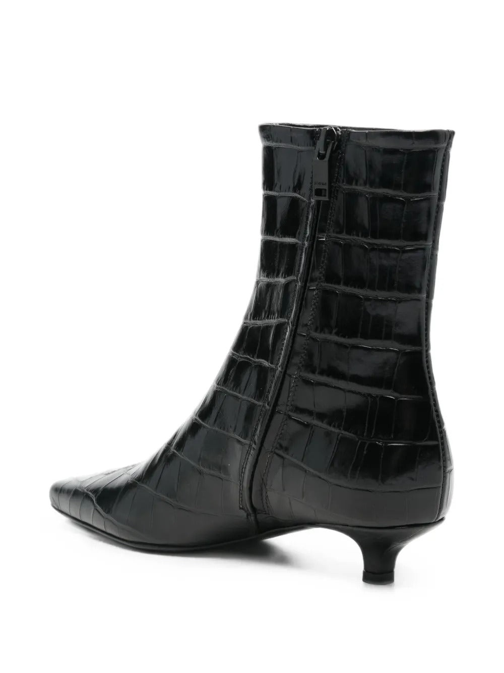 Croc-effect pointed-toe boots-TOTEME-Verso