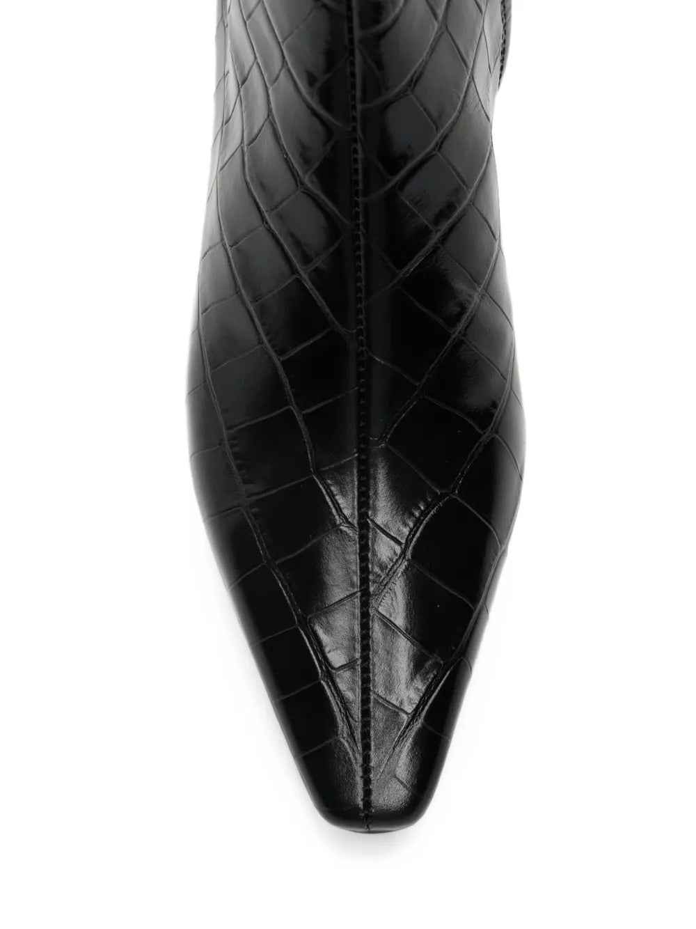 Croc-effect pointed-toe boots-TOTEME-Verso