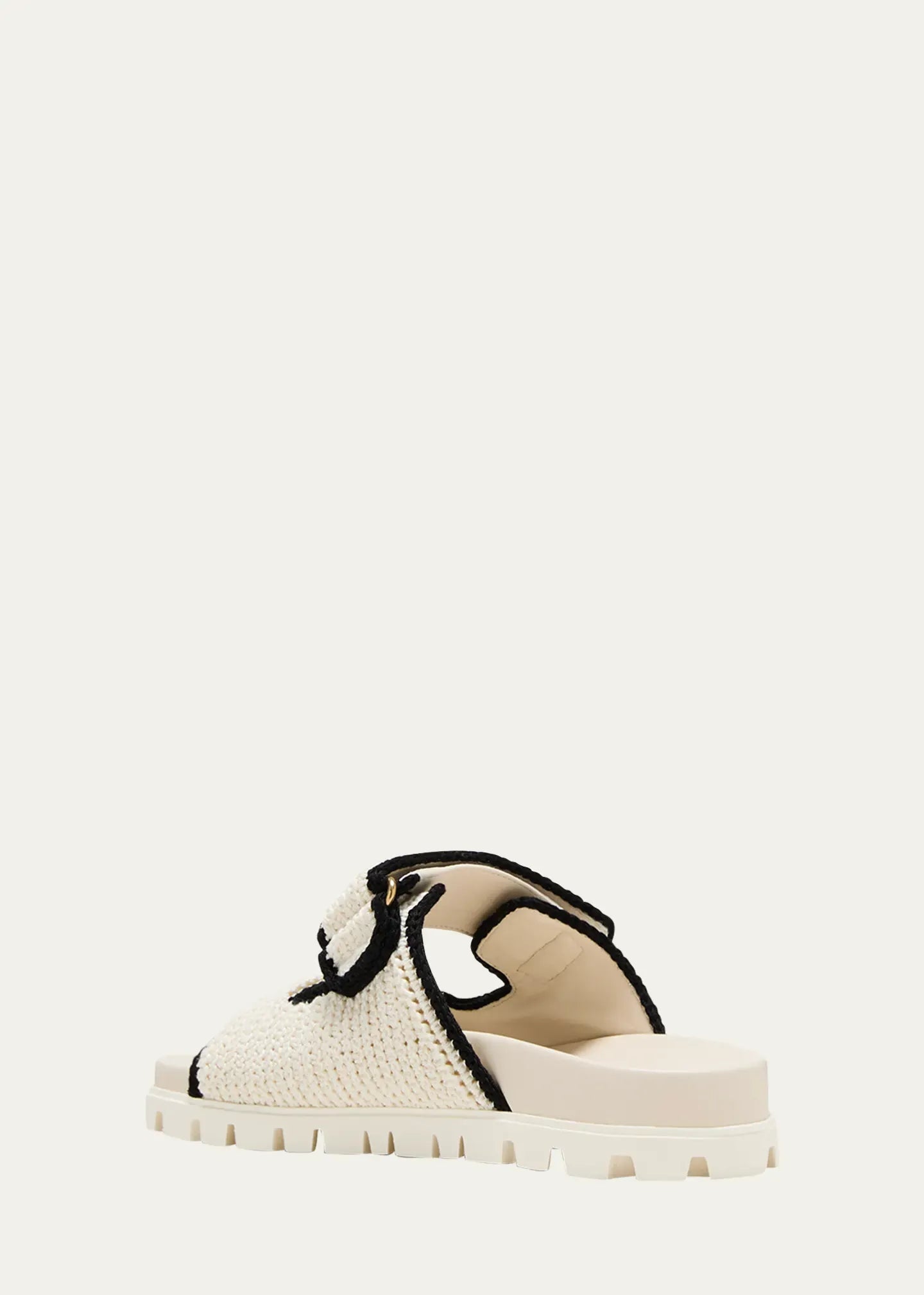 Bicolor crochet grip slide sandals-MIU MIU-Verso