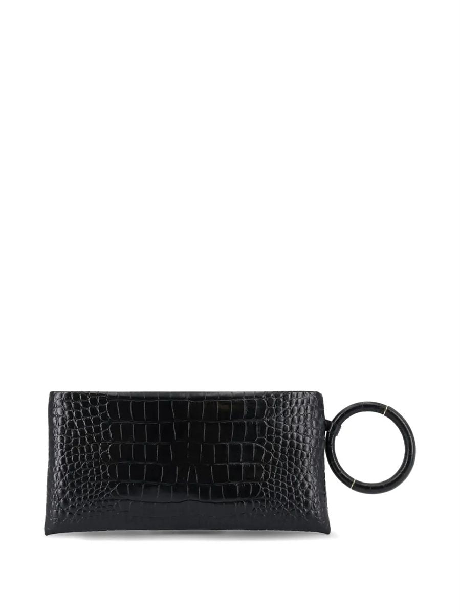 Crocodile-effect ring-handle clutch bag-TOM FORD-Verso