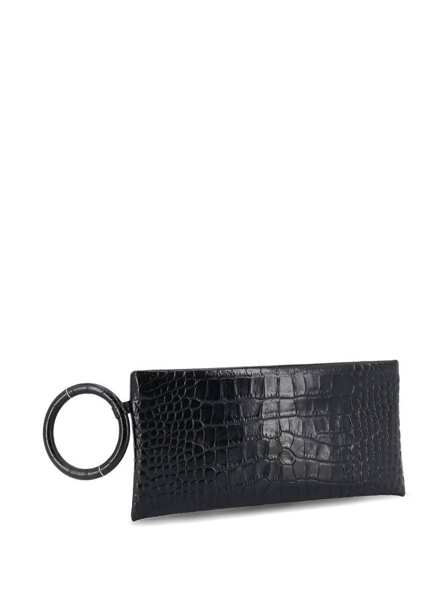 Crocodile-effect ring-handle clutch bag-TOM FORD-Verso