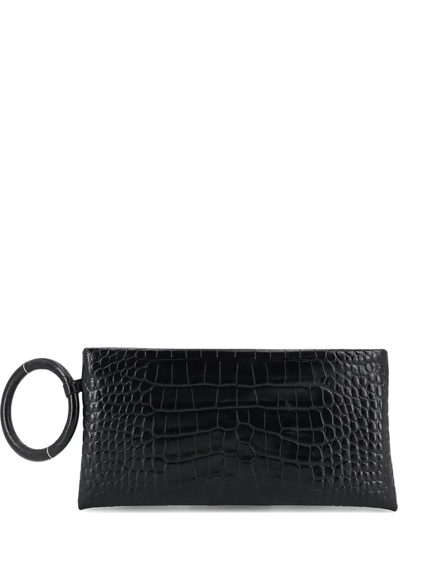 Crocodile-effect ring-handle clutch bag-TOM FORD-307568-TU-TU-Verso
