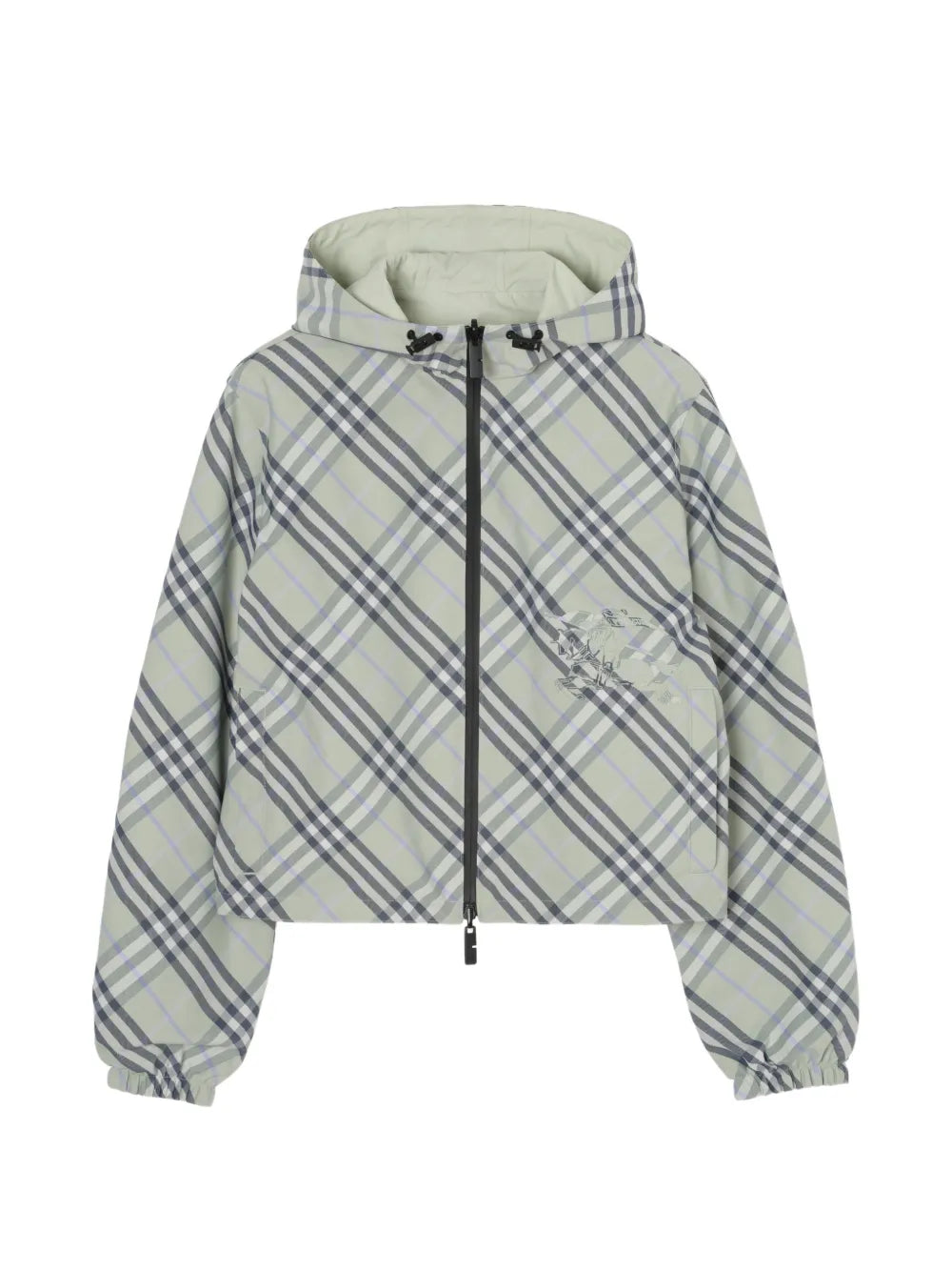 Cropped Reversible Check Jacket-BURBERRY-Verso