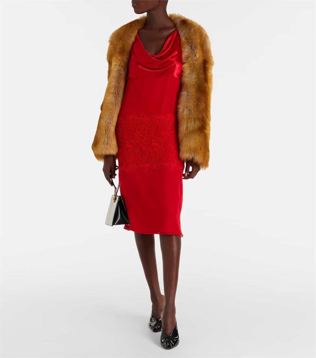 Cropped shearling jacket-FERRAGAMO-Verso