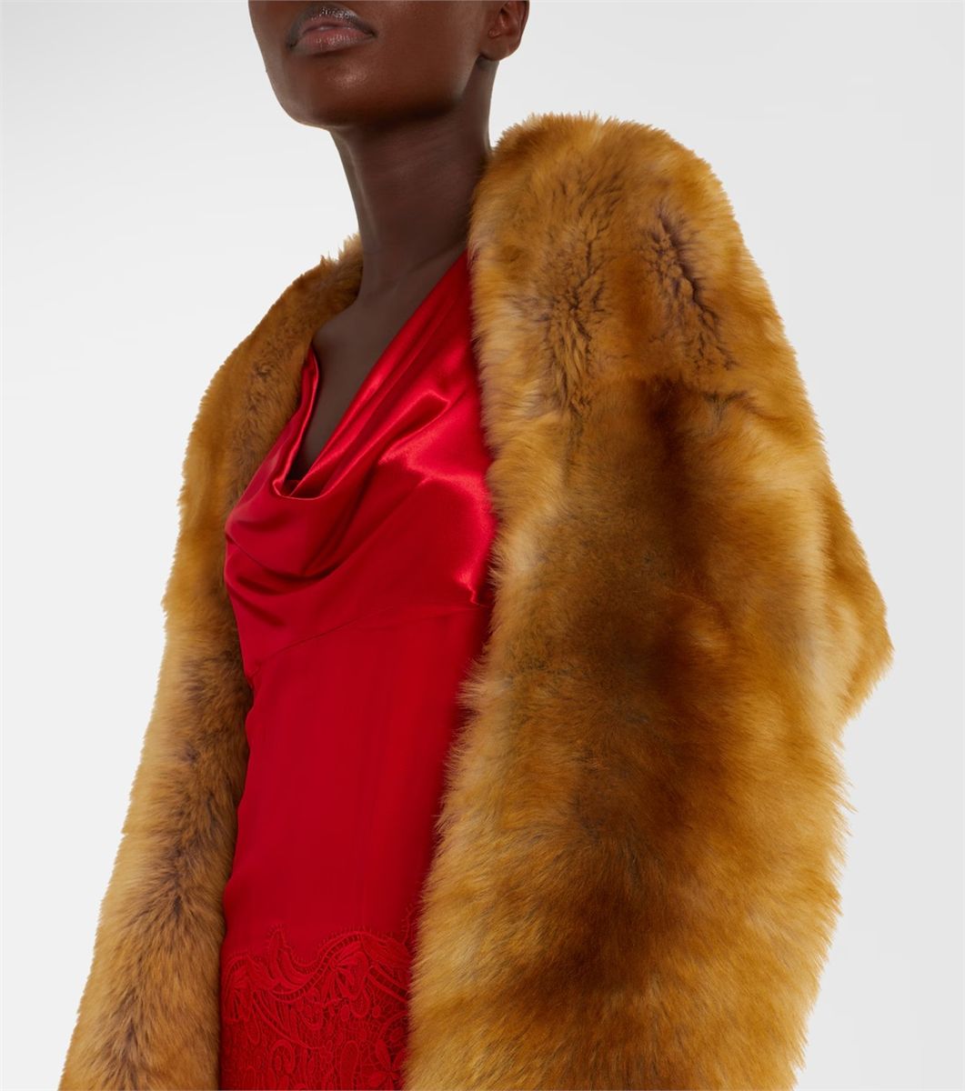 Cropped shearling jacket-FERRAGAMO-Verso