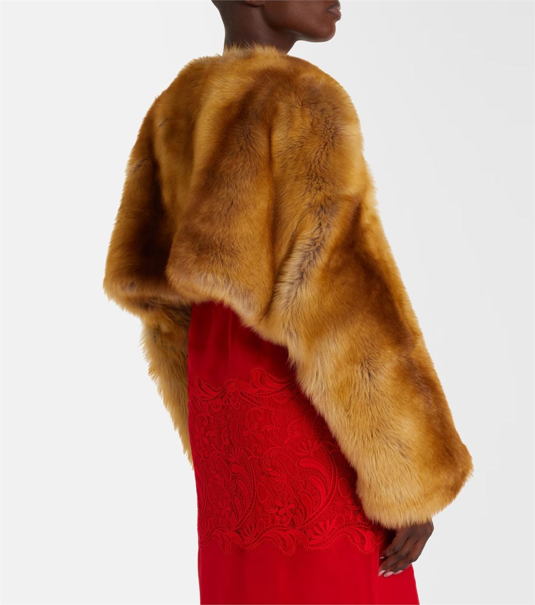 Cropped shearling jacket-FERRAGAMO-Verso