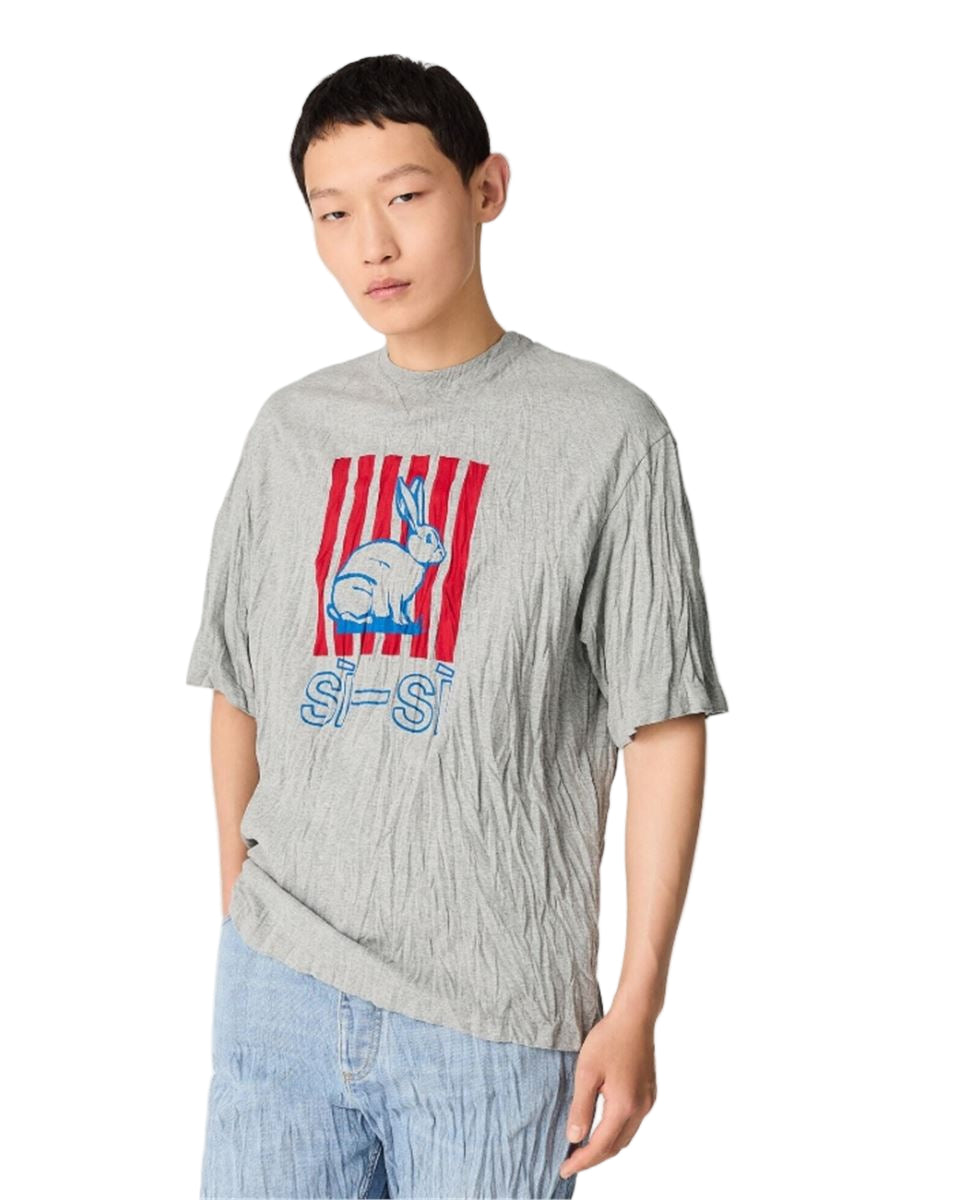 CRUSHED COTTON PRINTED JERSEY T-SHIRT-BOTTEGA VENETA-Verso