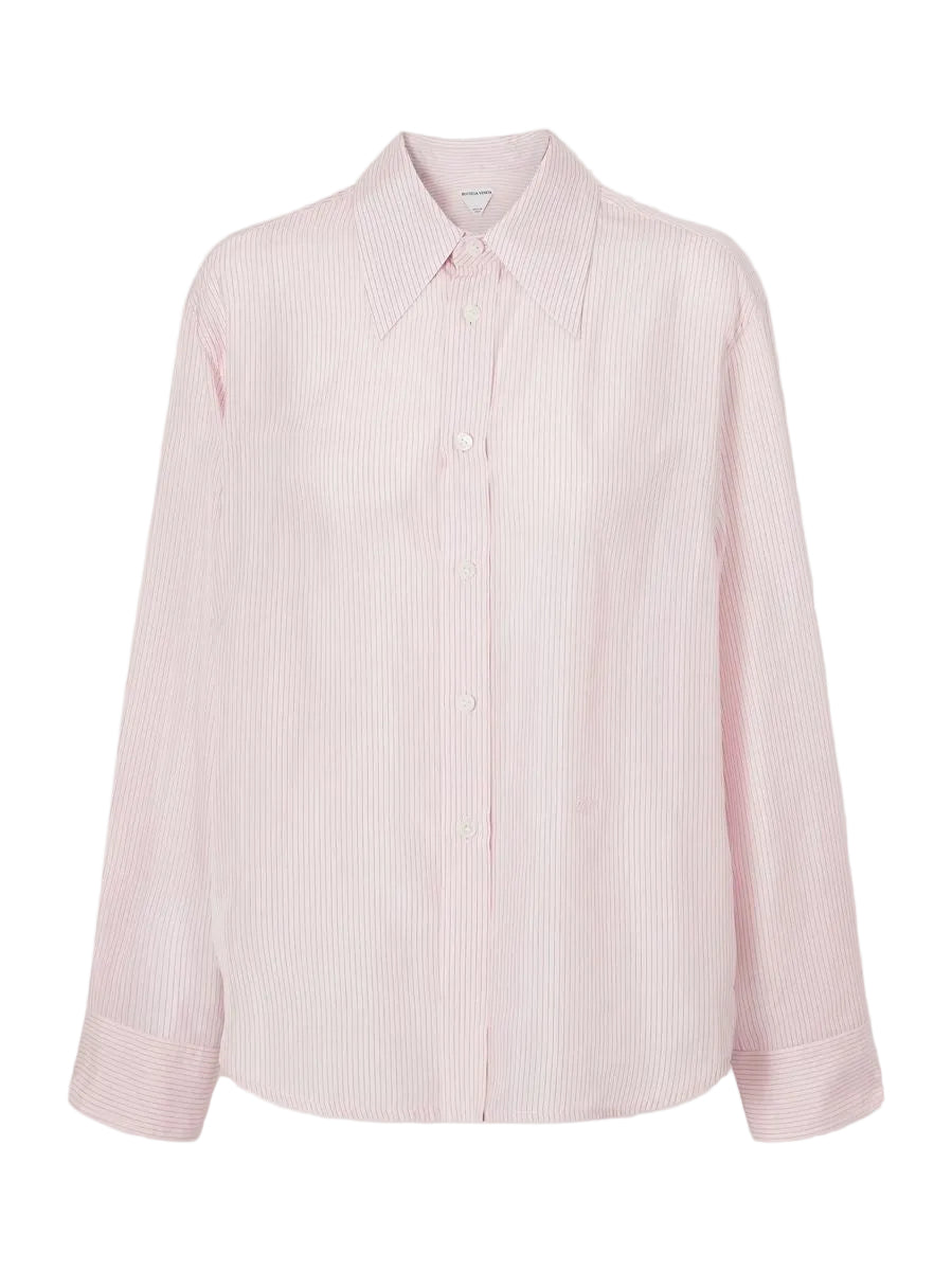 Cupro pinstripe shirt-BOTTEGA VENETA-309555-40-Verso